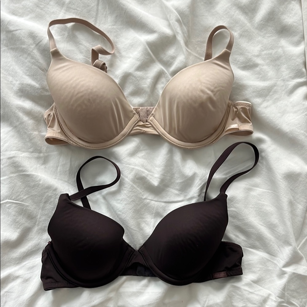 Calvin Klein Nude Bra Bundle Women’s Size 32A | Beige and chocolate brown